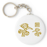 Aztec Ancient Birds! Ancient Cultures Designs! Key Chain