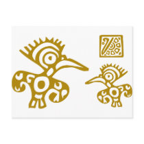 Aztec Ancient Birds! Ancient Cultures Designs! Post Card