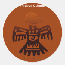 AZTEC ~ Bird Spirit Round Stickers