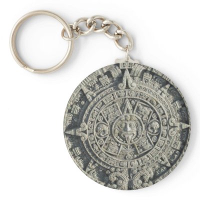 Aztec Calendar Keychains by courtjester
