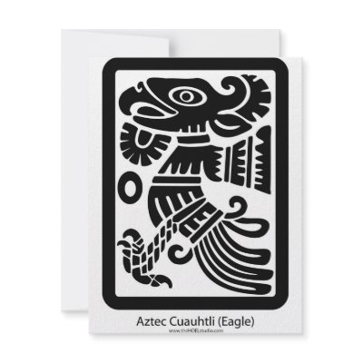Aztec Cuauhtli - Eagle (Black) Invitation by theHOELstudio