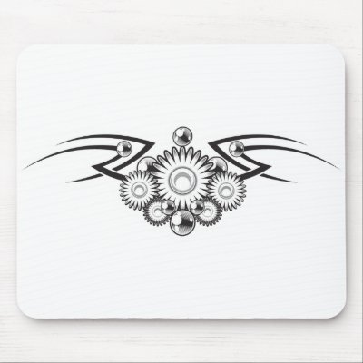 Aztec Flower Tattoo Design Mouse Pad by doonidesigns