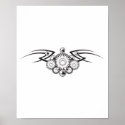 Aztec Flower Tattoo Design posters