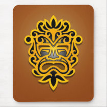 Aztec Mask Design (yellow) Mousepads
