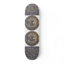 Aztec Mayan Calendar With Skull Skateboard