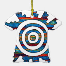 Aztec Mayan Multi-Coloured Sundial Christmas Tree Ornament