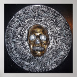 aztec mayan skull canlendar posters