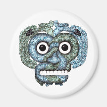 Aztec Mosaic Tlaloc Mask Fridge Magnet