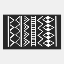 Aztec pattern rectangular stickers