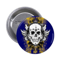 Aztec-Skull Pinback Button