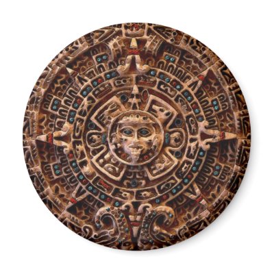 "AZTEC SUN CALENDAR" Art Magnets by PrintedGifts