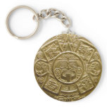 Aztec sun disc key chain