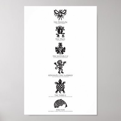 Aztec Symbols Print by redsforever