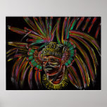 aztec warrior painting posters