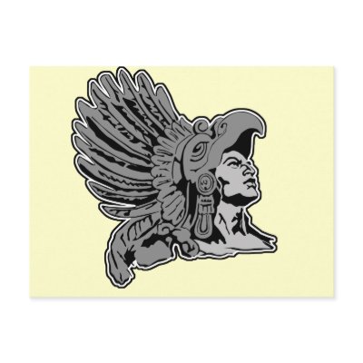 aztec warrior post card by mike3488
