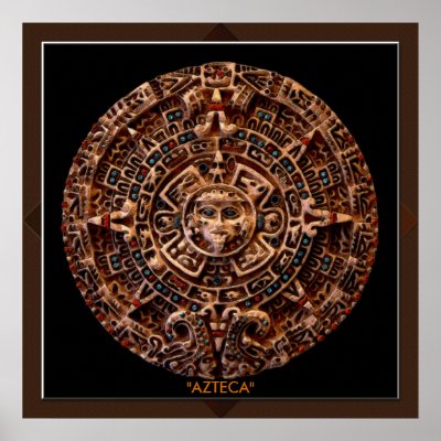 AZTECA ~ Mayan - Aztec Sun Calender Art Print by RavenSpiritPrints