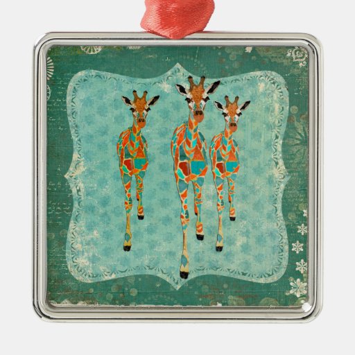 Azure & Amber Giraffes Ornament