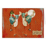 Azure Deer & Rose Owl Monogram Notecard