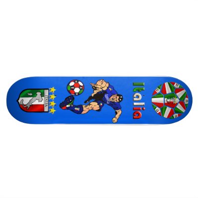 Azzurri Man Italian soccer football gift ideas Skateboard by Calcio