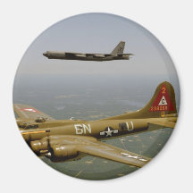 B17G and B52H Bombers in Flight Fridge Magnet
