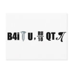 B4i screw U RU over 18 QT pi Postcard