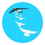 B52 Peace Dove Bomber Round Sticker