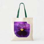b6 Purple Purple Pansy Canvas Bags