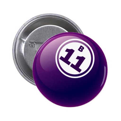 B 11 BINGO BALL PINBACK BUTTON