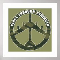 B-52 - Peace through strength - peace symbol Print