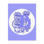 "B" Art Nouveau Floral Monogram Post Cards