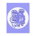 "B" Art Nouveau Floral Monogram postcards