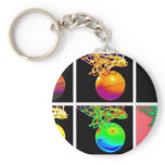 B-Ball Basketball Hoops Pop Art Key Chains