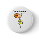 B-Ball Team Player Pinback Button