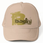B, bodhi, fitness studios trucker hat