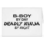 B-Boy Deadly Ninja by Night Greeting Cards