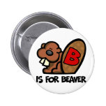 B Is For Beaver Button