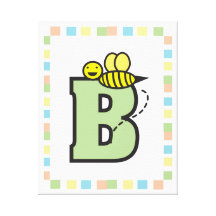 B is for Bee Stretched Canvas Print