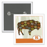 B is for Bison Pinback Button