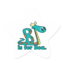 B is for boa constrictor silly snake cartoon star stickers