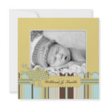 B is for Boy Announcement Card Square