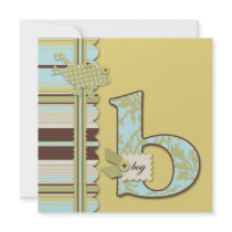 B is for Boy Invitation Square