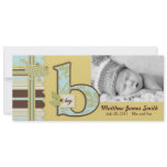B is for Boy Tall Announcement Card