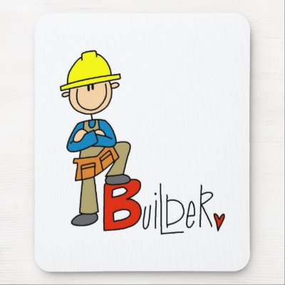 B is for Builder Mouse Pad by stick_figures