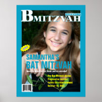 B Mitzvah Magazine Poster in Turquoise