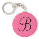 "B" monogram keyring keychains