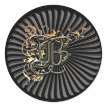 "B" monogram sticker