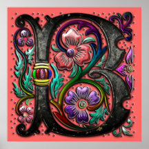 B Monogram Two Posters