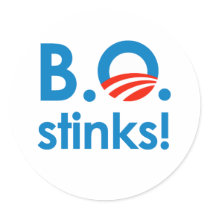 B.O. Stinks / Anti-Obama Round Stickers