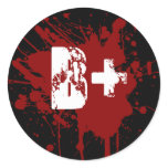 B Positive Blood Type Donation Vampire Zombie Stickers