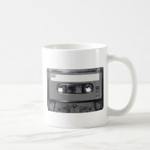 B&W 1980s Vintage Cassette Coffee Mug